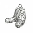 thumbnail image 1 of Skull Reading Pillow, Abstract Floral Skulls Daisies Hearts Circles Illustration Vintage Style Print, Bedrest Cushion with Back Pocket and Washable Cover, 2 Sizes, by Ambesonne, 1 of 3