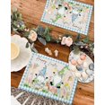 thumbnail image 4 of Easter Placemats Set of 4, Gnome Easter Eggs Bunny Placemat for Dining Table Decorations, Blue Check Plaid Place Mats, Spring Table Mats for Kitchen Dinner Seasonal Holiday Party Decor, 4 of 6
