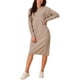 thumbnail image 1 of Vestido de sudadera con capucha para mujer INSPIRE CHIC, suéter casual de manga larga, vestido midi con bolsillo en color caqui L, 1 of 1