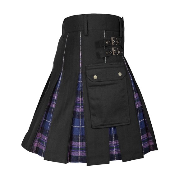 Landzoo Women'S Skirts Plaid Elastic Waist Summer Comfortable Women A-line Skirt Size 5XL Dark Purple