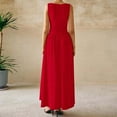 thumbnail image 6 of Htigea Summer Maxi Dresses for Women 2025 Sleeveless Casual Ruched High Waisted Tank Long Sundress Flowy Beach Dress Red,XL, 6 of 9