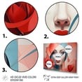 thumbnail image 3 of Designart "Fashionable Florals in Red Woman Portrait III" Fashion Framed Wall Art - Glam Red Fashion Woman Hallway Framed Wall Art Decor, 3 of 6
