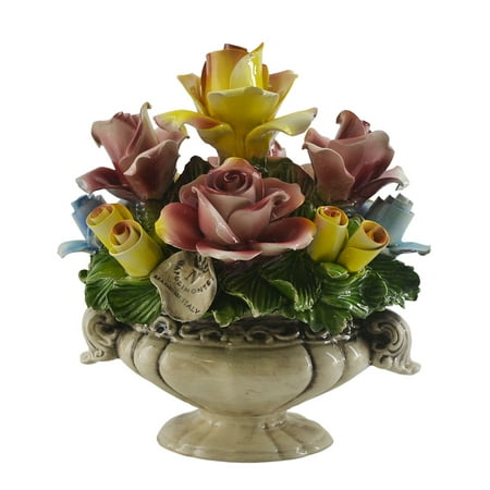 Three Star Im/Ex Inc. Capodimonte Oval Flower Basket