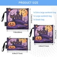 thumbnail image 3 of 3 Size Reusable Food Storage Bags Set Airtight Zipper Closure Lunch Snacks Travel Organizer Spooky Halloween Background, 3 of 8