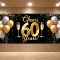 thumbnail image 6 of LUUFILx 60th Anniversary Celebration Banner Cheers to Years Backdrop Glitter Party Decoration for Milestone Birthday Wedding Event Photography Props Background, 6 of 8