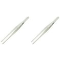 thumbnail image 1 of 2X 5.5 Inch Long Silver Tone Stainless Steel Round Tip Tweezers, 1 of 2