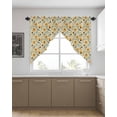 thumbnail image 4 of Swag Curtains, Vintage Flowers Blue Yellow Floral Linen Rod Pocket Kitchen Curtains Valances Tier Curtains Swag Valance Curtains for Bedroom Living Room 36" x 45", 2 Panels, 4 of 6