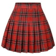 thumbnail image 4 of XIAONU Womens Skirts Petite Solid Color Pleated Mini Skirt Classic Plaid A Line Short Skirt Holiday Vocation Beach, 4 of 4