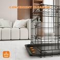 thumbnail image 6 of Dog Crate, 36 Inch Medium Dog Cage with Divider and Plastic Leak-Proof Pan Tray, Double Door Folding Metal Wire Cage for Indoor, Outdoor, and Travel, 6 of 9