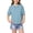Sky Blue, variant on Ruyang Teen Girls Cotton Linen Short Sleeve Lapel Solid Baggy T Shirts Summer Lightweight Breathable Workout Tee Tops