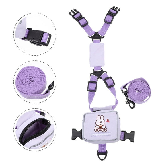 Nicehomfit Safety Cat Chest Harness and Leash Purple Polyester 1Pcs