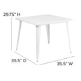 thumbnail image 4 of Bowery Hill Table à Manger Carrée en Métal de 35,5 Po, Blanc, 4 of 7