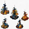 thumbnail image 5 of Hotyverty Clearance Pumpkin Witch Suncatcher Acrylic Ornament, High Transparent Reusable Faux Stained Glass, Halloween Gift for Shop Display Living Room Holiday Party Decor,D, 5 of 7