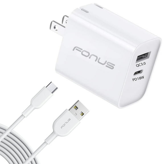 36W PD Home Charger Fast Type-C for Samsung Galaxy A05/A13 5G/A14 5G/A23 5G/A33 5G/A53 5G/A73 5G - 6ft Long Cable USB-C Power Cord QC3.0 Adapter Wall AC Plug