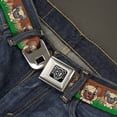 thumbnail image 2 of Buckle-Down Belt, Seatbelt Buckle Belt, Pug Puppies Paw Prints Browns Greens, 34 to 52 Inches, 2 of 9