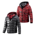 thumbnail image 1 of Gibobby Chamarras para hombre invierno chamarra de invierno para hombre, parka acolchada, carcasa impermeable extraíble, chamarra de esquí cortavientos pesada para hombre(Gris,M), 1 of 5