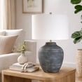 thumbnail image 6 of Table Lamp- Off White Linen Shade- 24 Inch, 6 of 8
