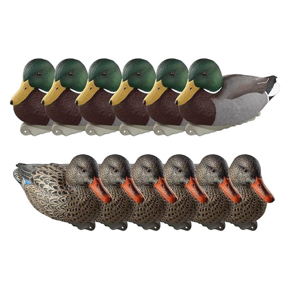 Finishing Mallards Decoys, Extremely Realistic 12-Pack of Mallard & Hen Floater Decoys with Weighted Keels