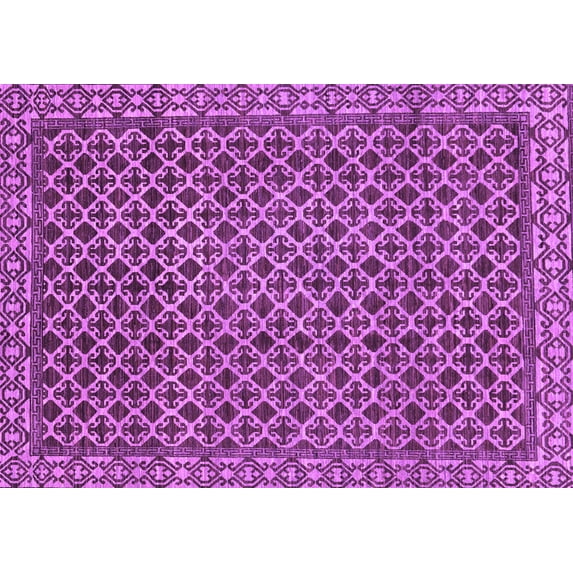 Ahgly Company Indoor Rectangle Southwestern Purple Country Area Rugs, 8' x 10'