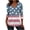 02Blue, variant on 4th Of July Shirts T Shirts Red White Blue Shirts Women's Fashion Printing Casual V-Neck Three-quarter Sleeve Sleeve Loose T-shirt Top Blue 2X