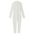 thumbnail image 6 of Sxiwei Men's Long Sleeve Full Body Unitard Leotard Bodysuit Athletic Jumpsuit Front Zipper Rompers White L, 6 of 7