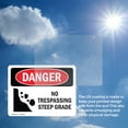 thumbnail image 6 of (2 Pack) No Trespassing Steep Grade OSHA Danger Sign 18 Inch X 12 Inch Vinyl Label Decal Sticker Weather Resistant, UV Protected for Workplace, Business, and Construction Site, Made in, 6 of 7