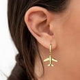 thumbnail image 2 of Turandoss Huggie Hoop Earrings for Women 14K Gold Plated Dainty Airplane Charm Dangling Non Tarnish Hypoallergenic Jewelry Gifts for Women Girls Trendy, 2 of 7