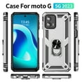thumbnail image 2 of Designed for Motorola Moto G 5G (2024) Case, Military Grade Protective Phone Case Cover with Enhanced Metal Ring Kickstand [Support Magnet Car Mount] for Moto G 5G (2024), Silver, 2 of 7