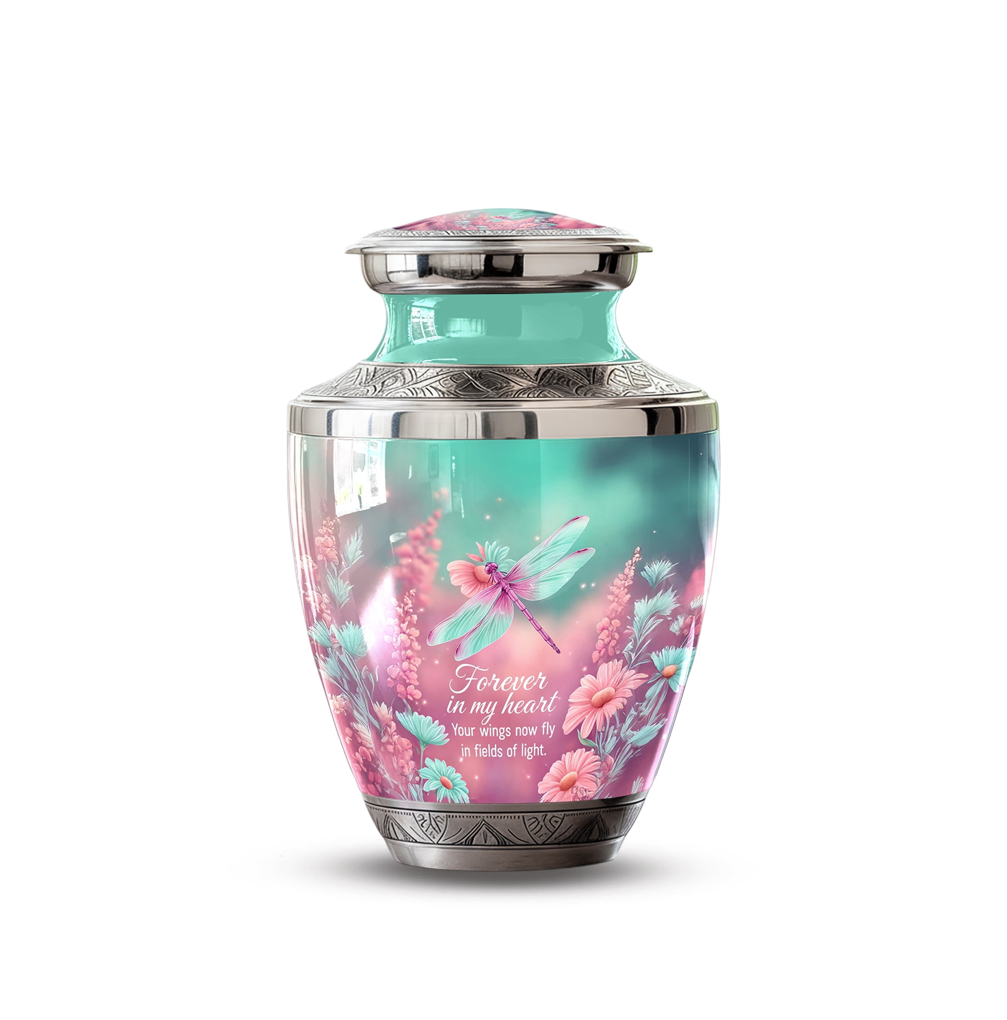 Dragonfly Urns for Ashes Adult Female - Large Urns for Human Ashes Adult Man - Decorative Urn for Female - Small Ash Holder for Mom & Dad ( Size:- 10" 1Pc, 3" 4Pc )