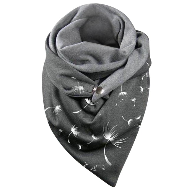 Heliisoer Mode Femmes Foulard Douce Imprimée à Boutons Décontractée Chaude Foulards Châles
