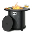thumbnail image 6 of Nuu Garden Outdoor  Metal 30'' Round Propane Fire Pit Table with Rattan Embossed Pattern, CSA-Certified 2 in 1 Patio Round Gas Fire Pit, Black, 6 of 10