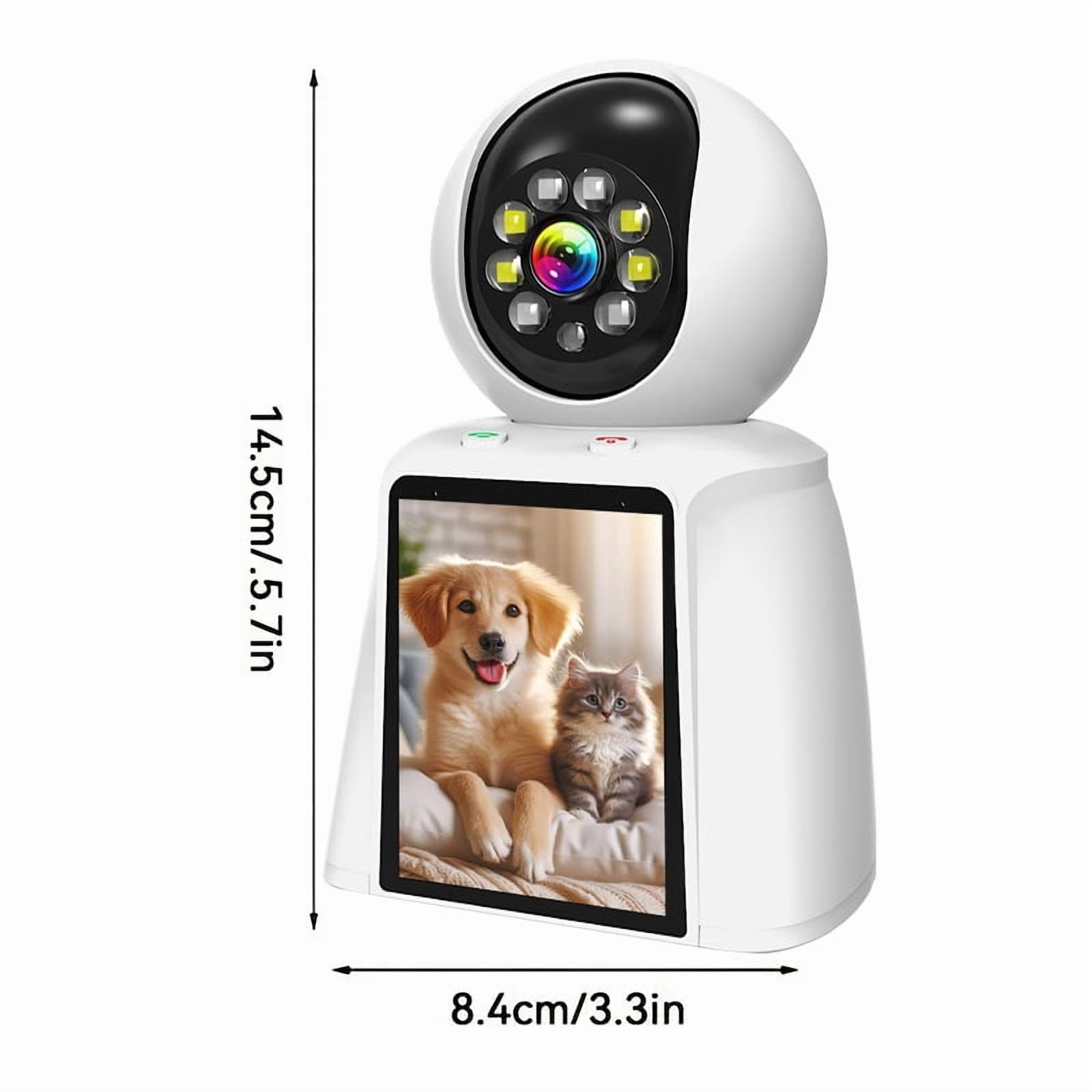 Smart Pet Camera with 3 Inch Screen, WiFi Baby Monitor for Home Security Indoor, 2 Way Talk, Motion Detection, 24/7 Recording, Smartphone App Control