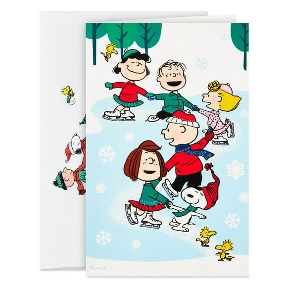 Connections from Hallmark Boxed Christmas Cards (Peanuts Gang Ice Skating), 24 ct.
