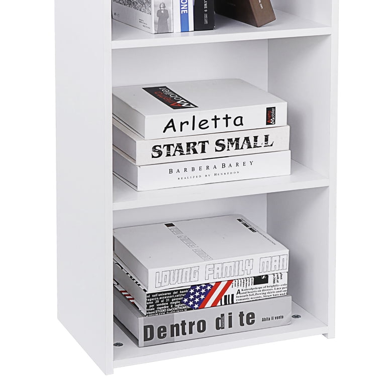 ZENY 5-Tier Bookshelf, Modern White Storage photo 6