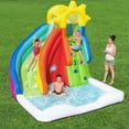 thumbnail image 2 of H2OGO! Mega Water Park - Sun Slide - 10'9" x 9'4" x 9', Inflatable Outdoor Activity Splash & Play Pool Center, Climbing Wall, Sprayer, Slide, Kids 5+, 2 of 10