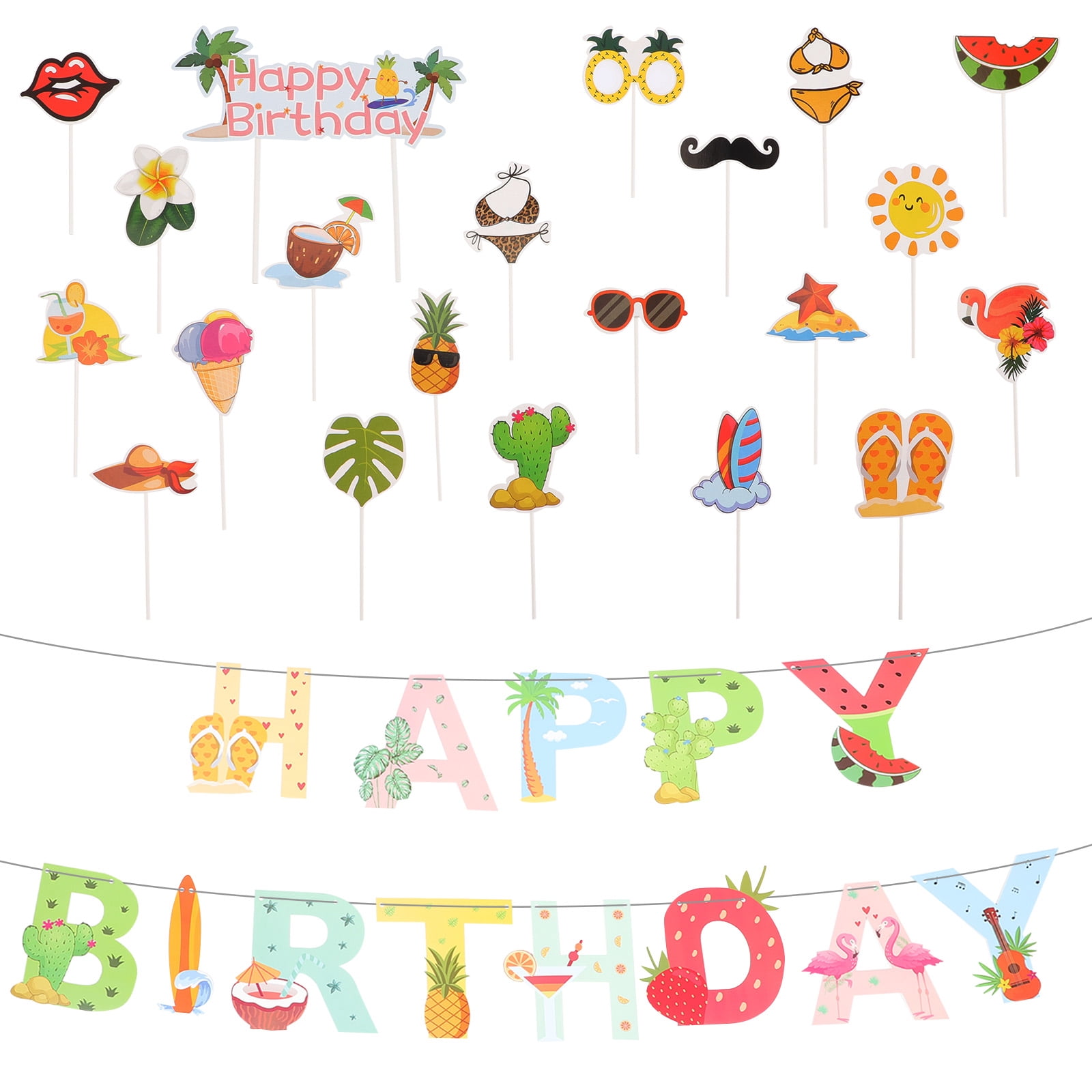 Smileh Décoration Anniversaire Bingo Bluey Ballons Bannière de Joyeux Anniversaire Gâteau