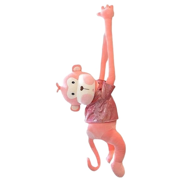 Stuffed Monkey Hanging Stuffed Animal Plush Monkey Toy with Hook and Loop Fasteners Hands 17.7 Inch Large Plush Animal for Adults Gifts Decor,Realistic Design,Birthday Gift for Boys Girls