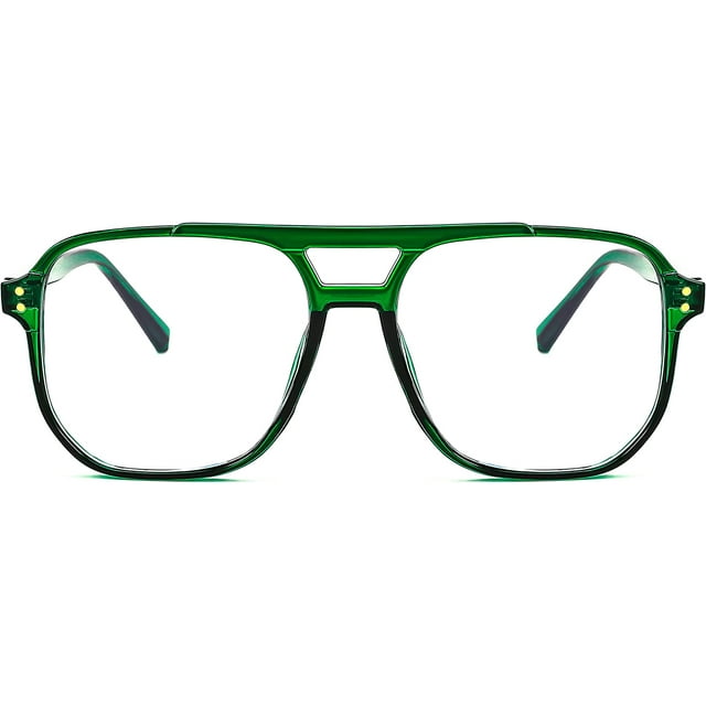 FEISEDY Blue Light Blocking Glasses Fake Nerd Clear Square Computer Lightweight Aviator Glasses Frame Oversized B3046