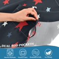 thumbnail image 3 of Yayeee Kitchen Curtains Tier Pair Light Filtering 27"x36" Rod Pocket Short Cafe Window Panel, Blue Stars Pattern, 3 of 7