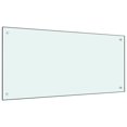 thumbnail image 1 of vidaXL Kitchen Backsplash White 100x50 cm Tempered Glass, 1 of 4