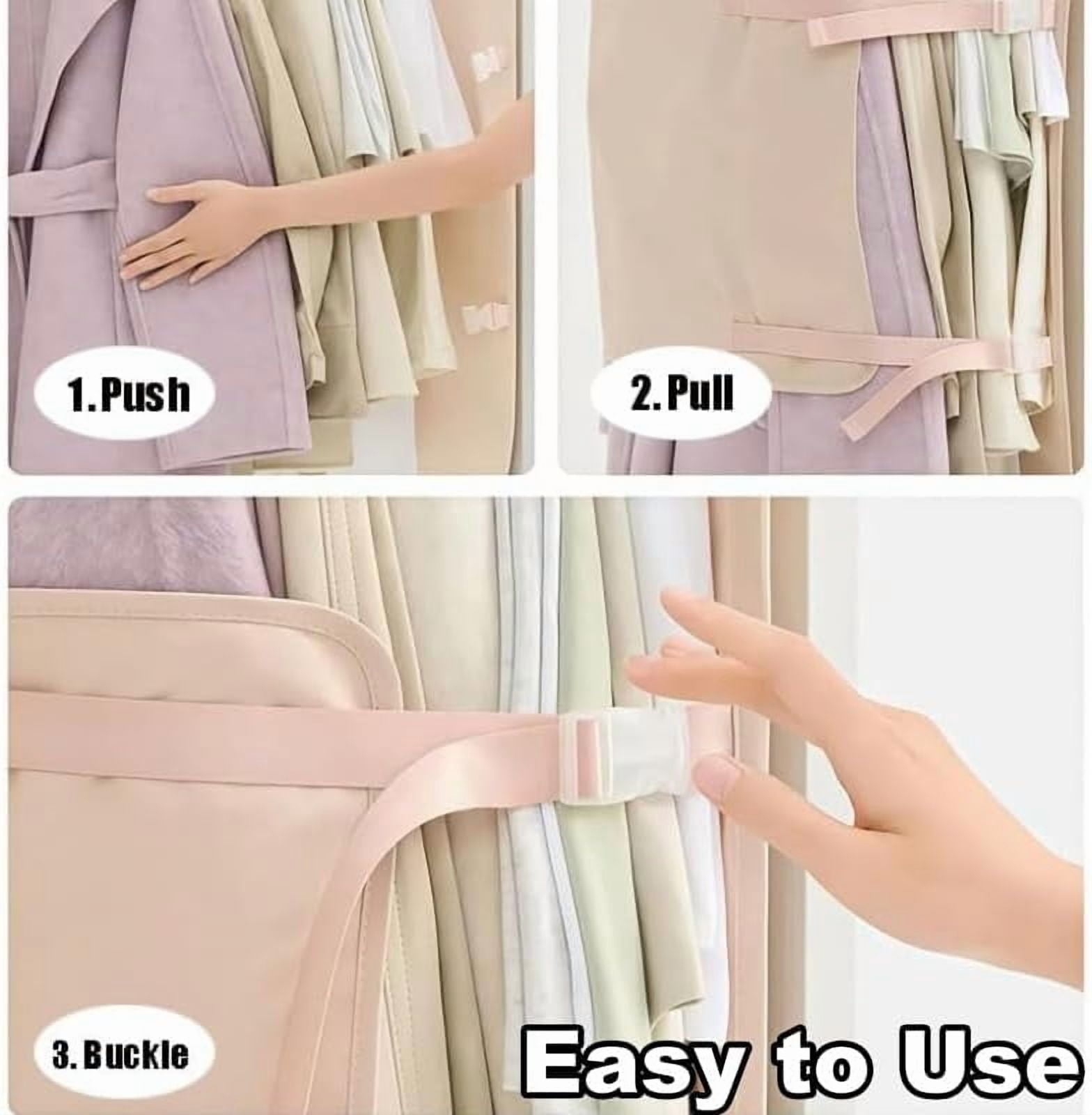 Space Saving Hanging Compression Garment Bag with Zipper for Closet Storage,  Organizer Otherwise Space-saving Compression Garment Bag/Space Saving Hanging Garment Bag（2pcs-pink）