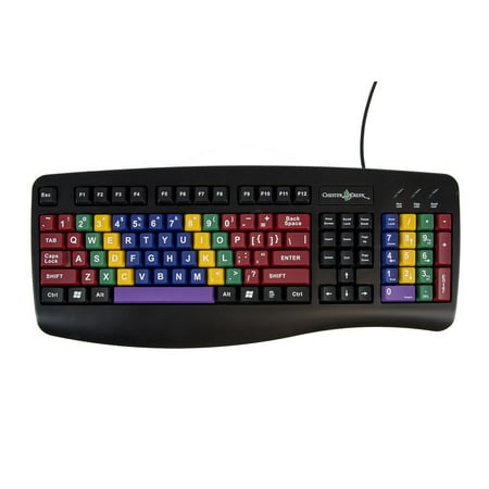 LessonBoard Color Coded Computer Keyboard to Teach Typing for all Ages - Win and