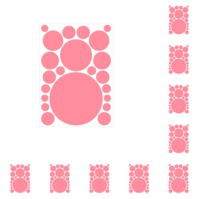 Bearachild 1 Juego de calcomanías de pared, decoración de escena colorida, adornos de fondo DIY simples, póster interior, pegatinas de puntos para Rosa claro 210*297mm 10piezas Bearachild CBP380113