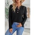 thumbnail image 5 of SHEWIN Sweaters for Women Long Sleeve Button Front Loose Oversized V Neck Knit Pullover Jumper 18 20, 5 of 9