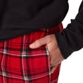 thumbnail image 6 of Hanes Men's Micro Fleece Sleep Set, Thermal Top with Plaid Printed Pants, Black & Red, 6 of 6