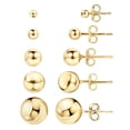 thumbnail image 1 of Aretes Barzel chapados en oro de 18K con bolitas, 3-10 mm, paquete de 5, 1 of 8