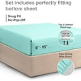 thumbnail image 4 of CGK Linens Hotel Luxury Single Fitted Sheet Only - Twin XL Size Wrinkle-Resistant Bottom Sheet, Fits Mattress Up To 16", Spa Blue, 4 of 7
