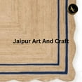thumbnail image 4 of Jaipur Art And Craft Rectangle Reversible Bohemian Scallop Blue, Brown Jute Area Rug (8x10 Sq ft), 4 of 5