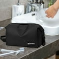 thumbnail image 5 of Latrodar Travel Toiletry Bag For Women Men Water Proof Shaving Bag For Travel Foldable Storage Bags With Handle Black Upgraded 4.8x0.8 Inch, 5 of 5