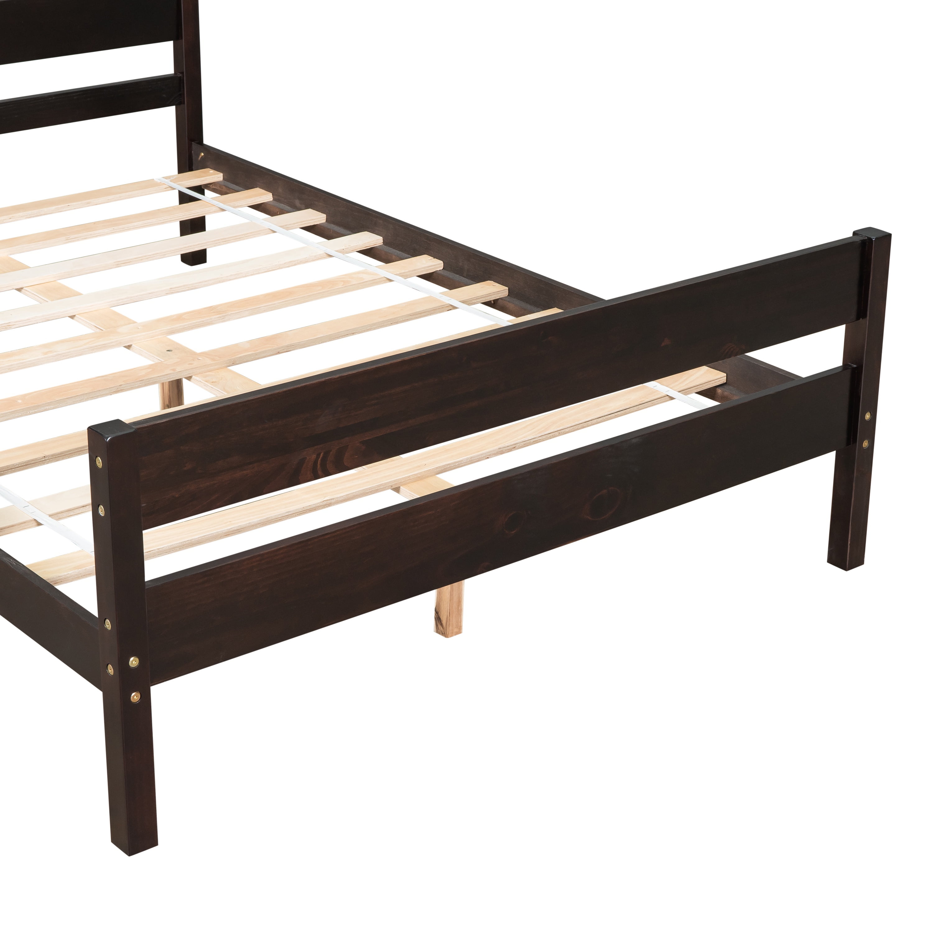 Bellemave Full Bed Frames,Wood Platform Bed with Headboard and Footboard, Full Size Sleigh Bed with Wood Slat Support, No Box Spring Needed (Espresso)